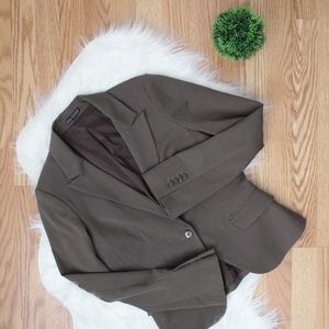 Express Womens Brown One Button Blazer 8 EUC